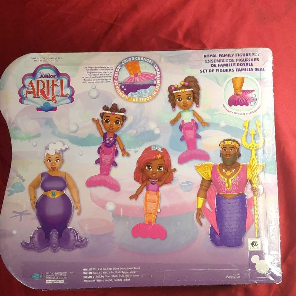 6 Piece Disney Ariel Royal Family Figure Set - Purple, Blue, Pink - Picture 3 of 4